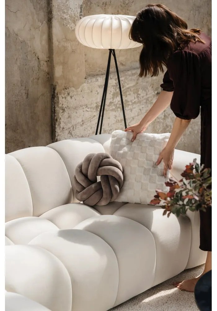 Divano angolare grigio (con penisola a sinistra/con chaise lounge) con rivestimento in velluto Cube – Bonami Selection