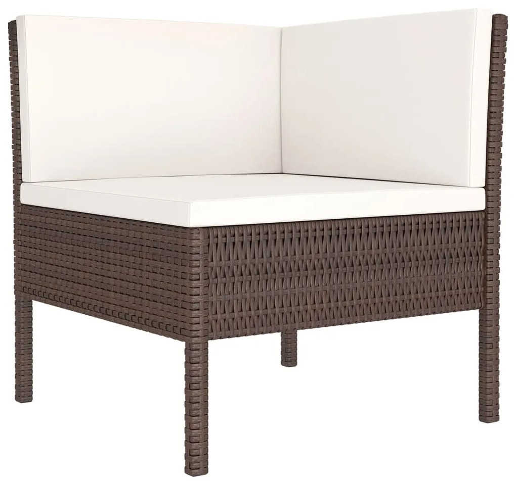 Set Divani da Giardino 12 pz con Cuscini in Polyrattan Marrone