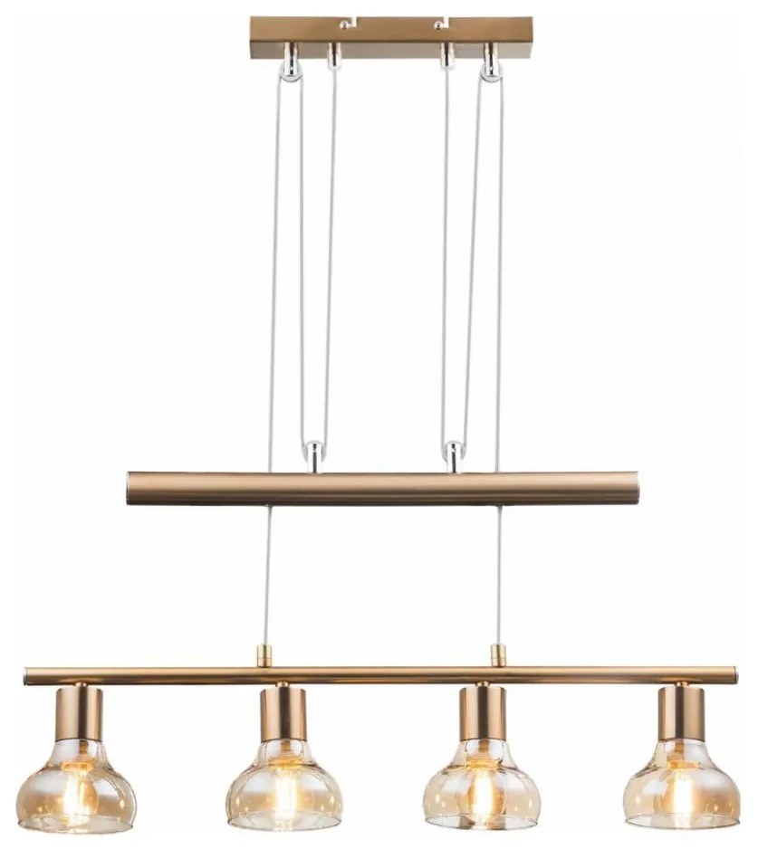 Rabalux 5551 - Lampadario a sospensione con filo HOLLY 4xE14/40W/230V oro