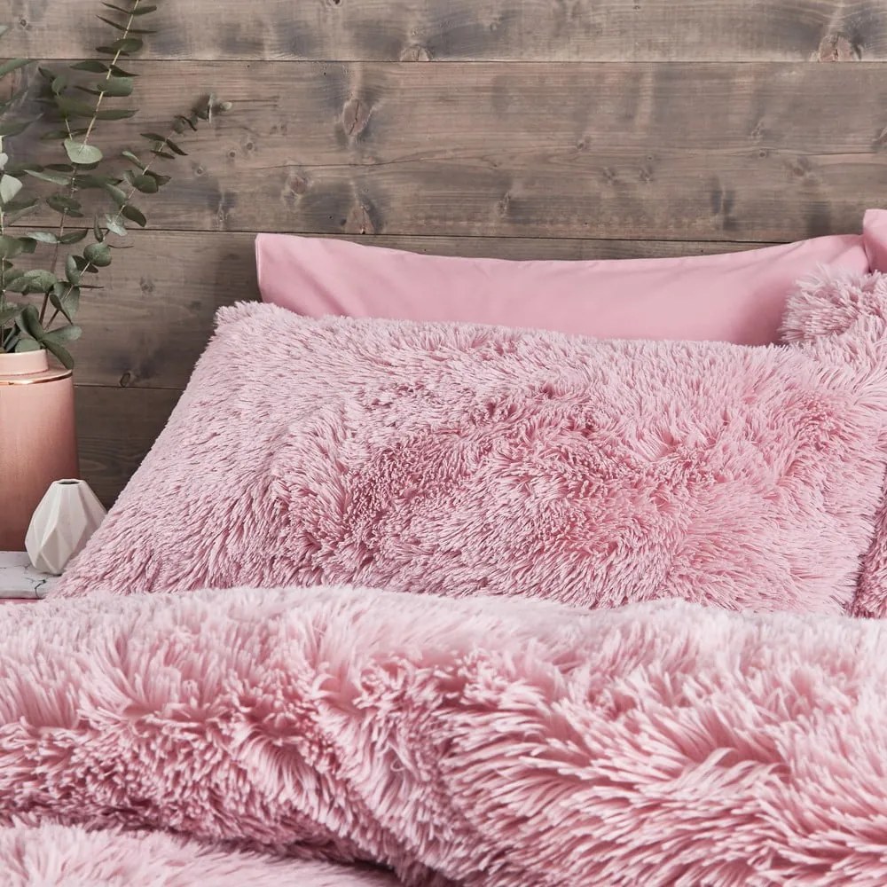 Biancheria da letto in microfelpa rosa , 135 x 200 cm Cuddly - Catherine Lansfield