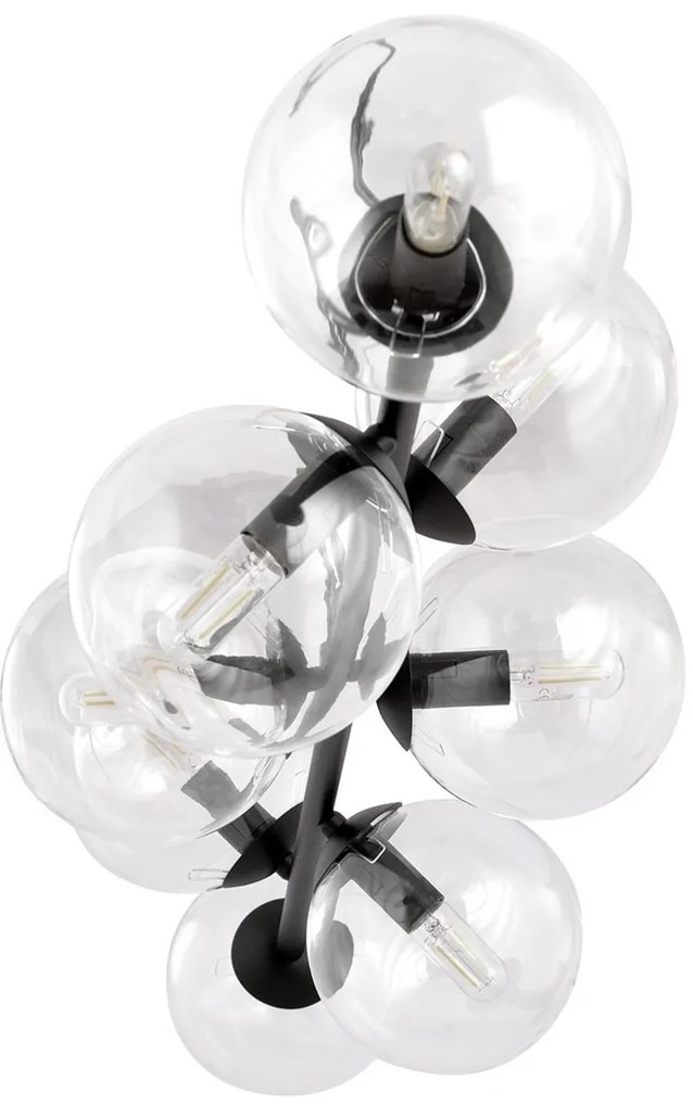 Lampadario a sospensione ROSSI 8 BL in acciaio e vetro 8xE14