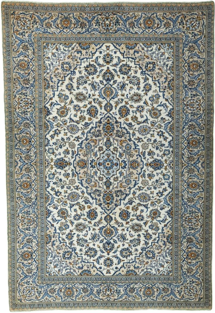 Kashan Tappeto 200 x 290 Beige (Iran) Annodato A Mano