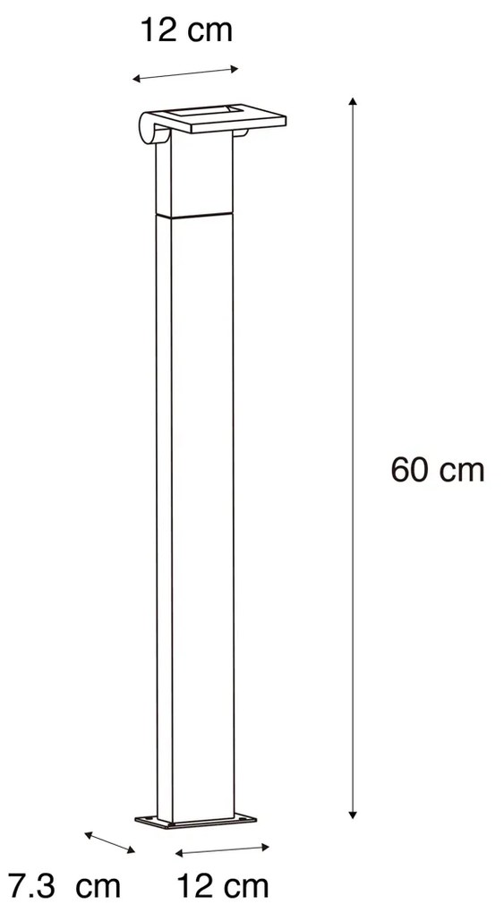 Paletto da esterno moderno antracite 60 cm con LED IP54 - Zane