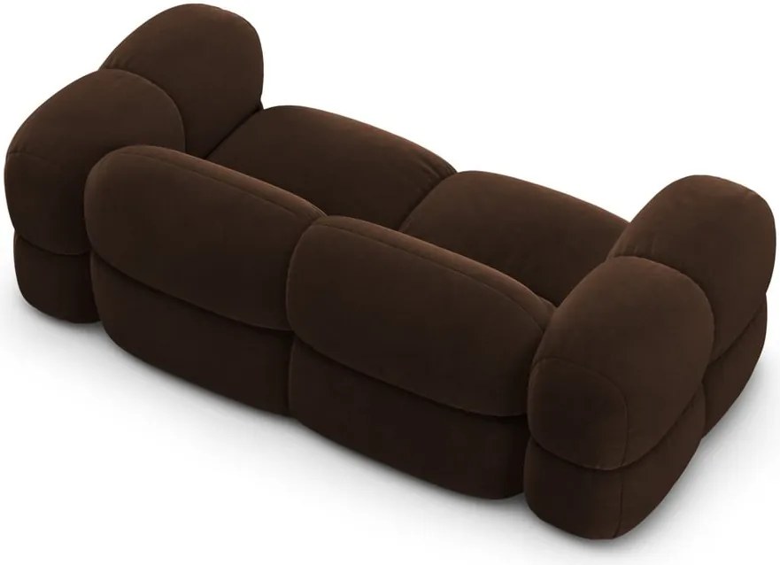 Divano marrone scuro con rivestimento in velluto 210 cm Loretto – Cosmopolitan Design