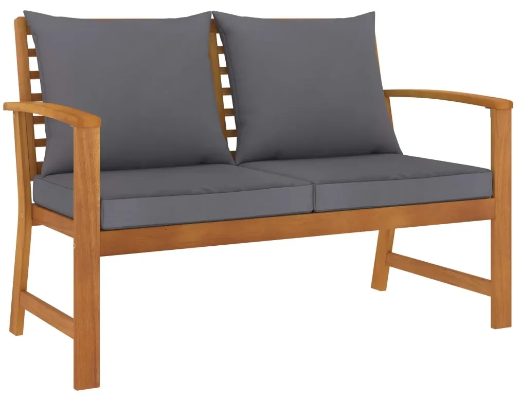 Set divani da giardino 3 pz con cuscini in massello di acacia
