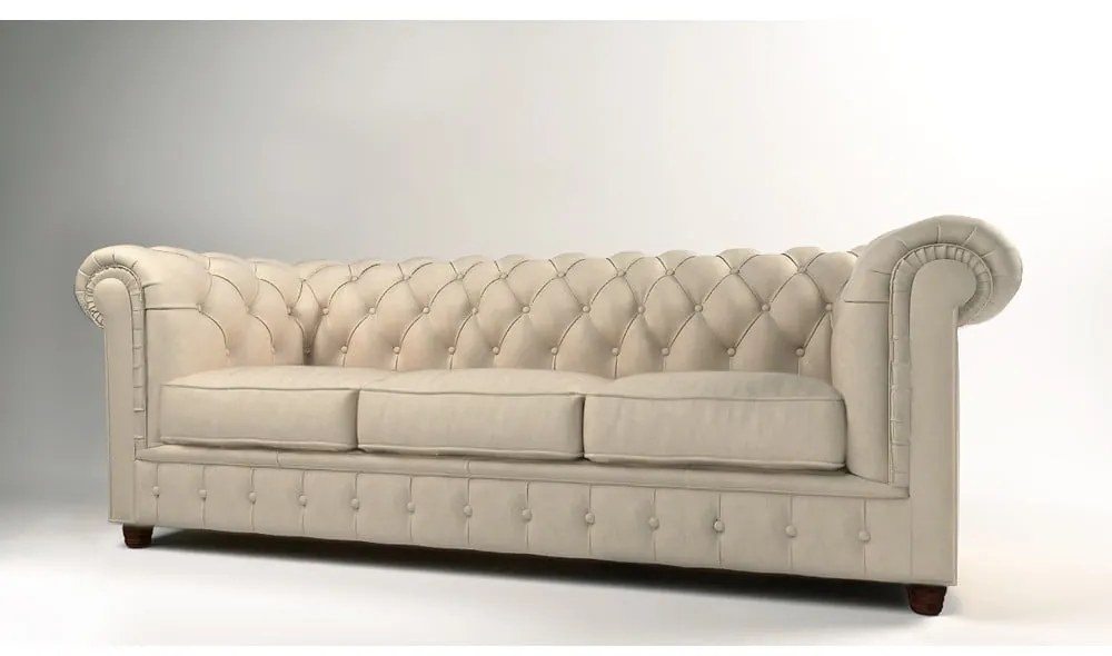 Divano in velluto crema 230 cm Cambridge - Ropez