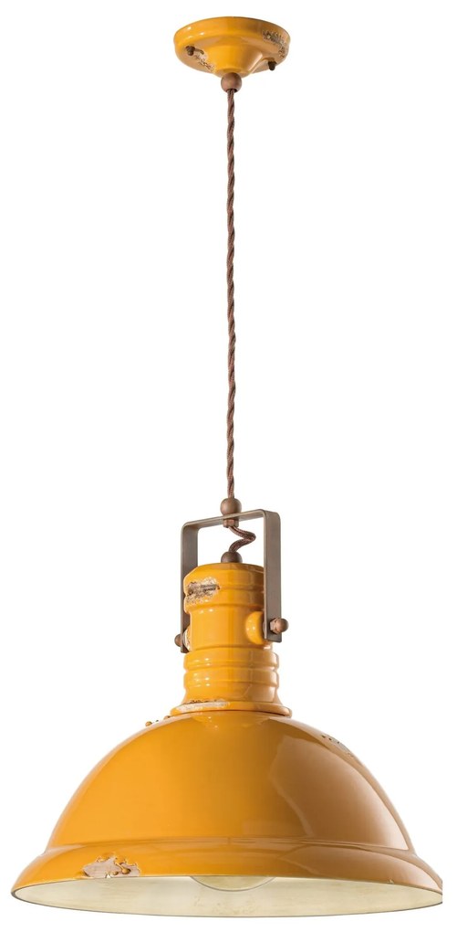 1-light suspension, C1690, Industrial collection, Ferroluce Retrò