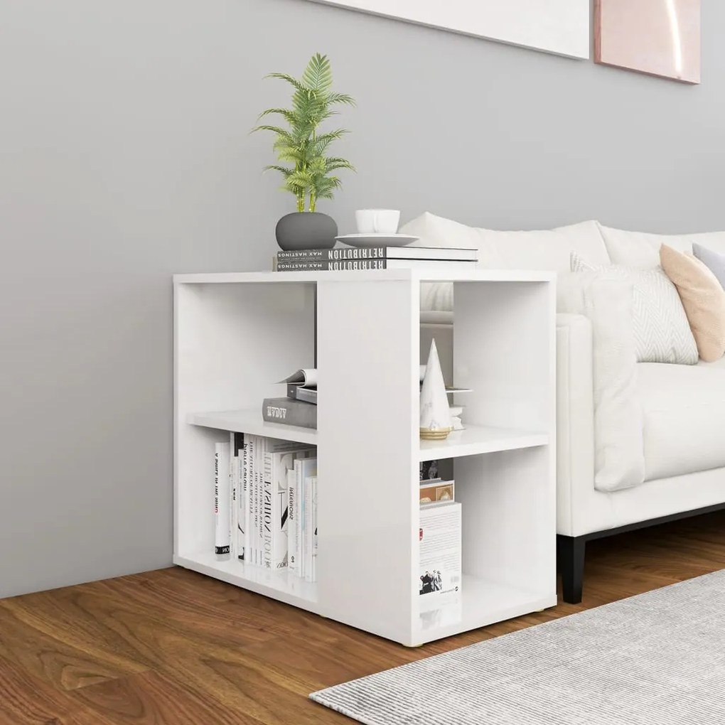 Credenza bianco lucido 60x30x50 cm in truciolato