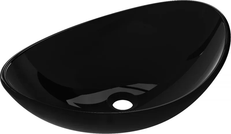 Mexen Sonia lavabo in vetro da appoggio 54 x 37 cm, nero - 24145470