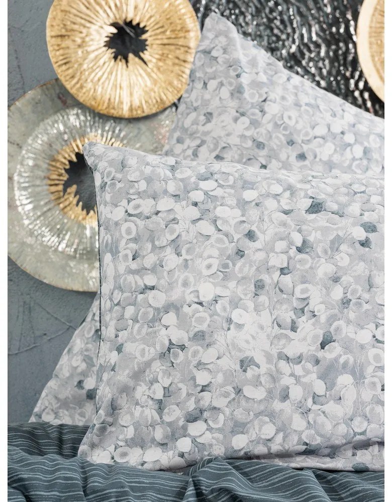 Biancheria da letto matrimoniale bianca e grigia in cotone Renforcé 260x220 cm Molly - Mijolnir