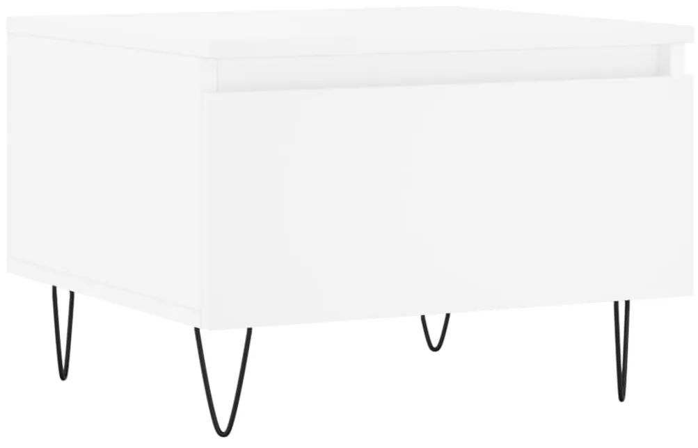 Tavolini da salotto 2pz bianchi 50x46x35cm in legno multistrato