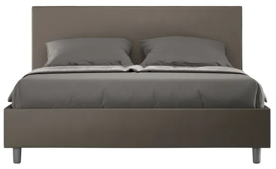 Letto matrimoniale contenitore imbottito 160x190 similpelle cappuccino Adele