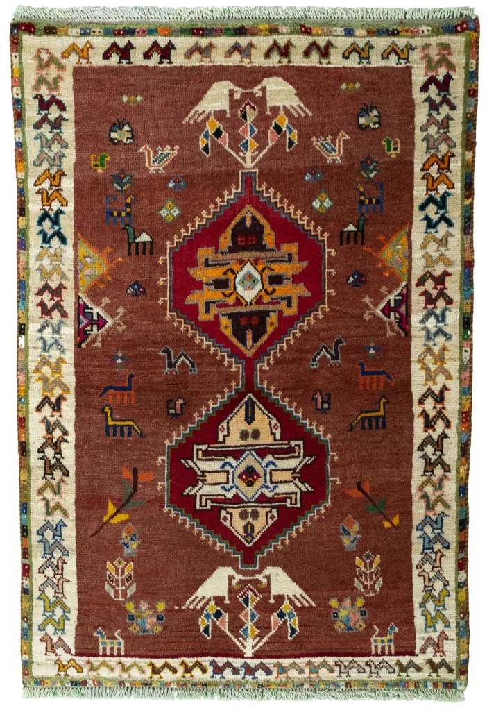 Gabbeh Tappeto 150 x 100 Rosso (Iran) Annodato A Mano