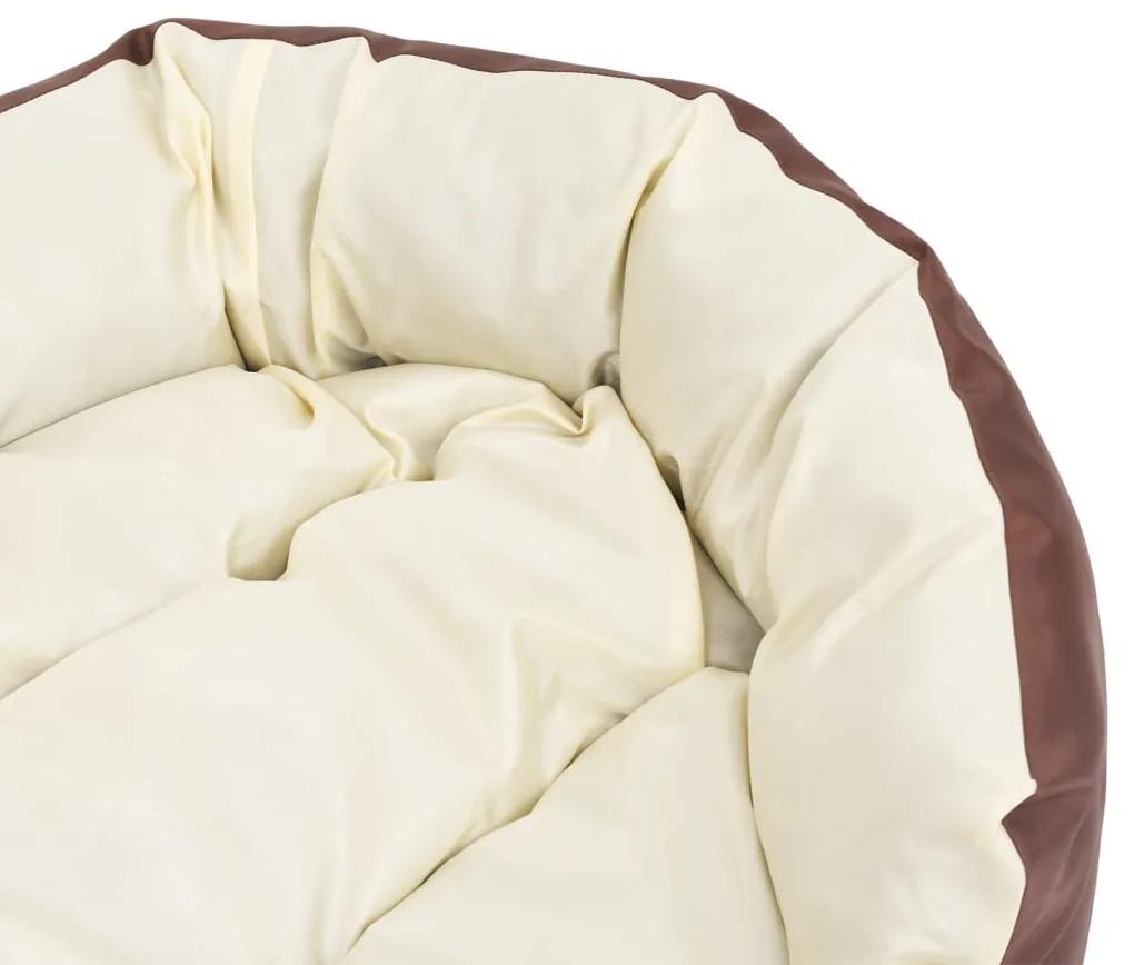 Cuscino per Cani Reversibile Lavabile Marrone Crema 85x70x20 cm
