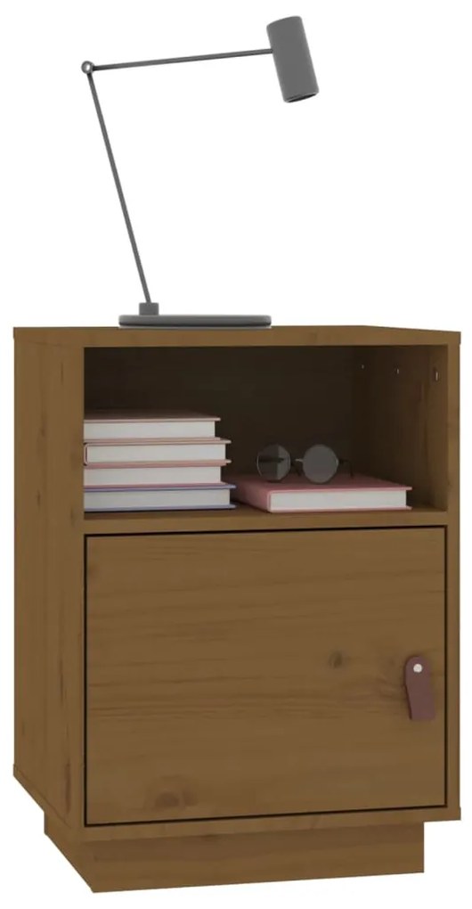 Comodini miele 2 pz 40x34x55 cm in legno massello di pino