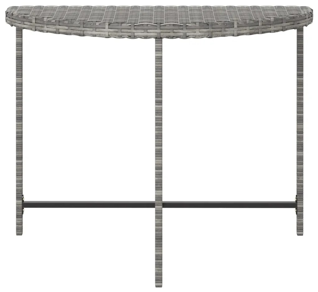 Tavolo da giardino grigio 100x50x75 cm in polyrattan