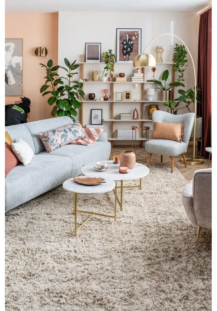 Tappeto crema , ø 133 cm Vista - Think Rugs