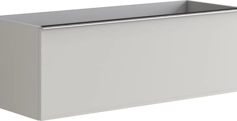 Mobile da bagno sospeso sotto lavabo L 120 x H 40 x P 45.5 cm grigio perla laccato, 2 cassetti Pixel frame