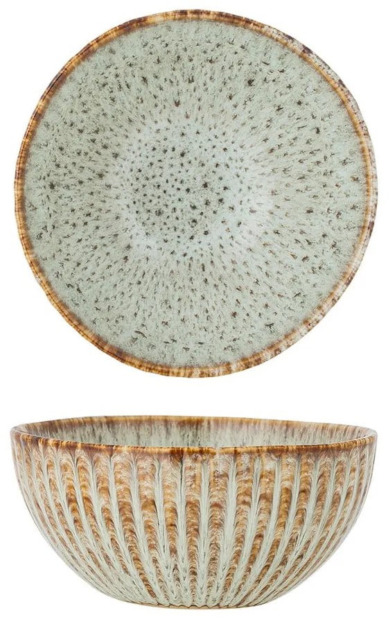 Ciotolina da portata e per la frutta blu e beige in gres 200 ml Fleur – Bloomingville