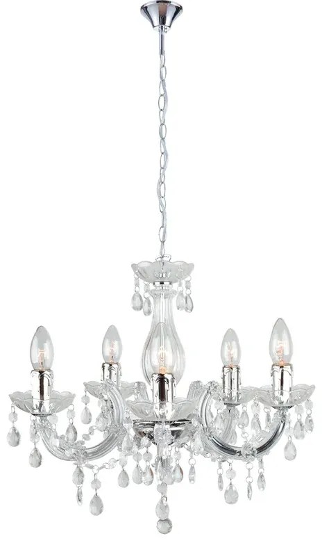 Lampadario Neoclassico Houston trasparente  5x E14 FAN EUROPE