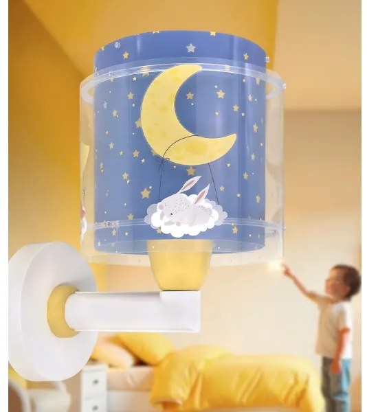 Dalber 76639 - Lampada da parete per bambini MOON DREAMS 1xE27/15W/230V blu