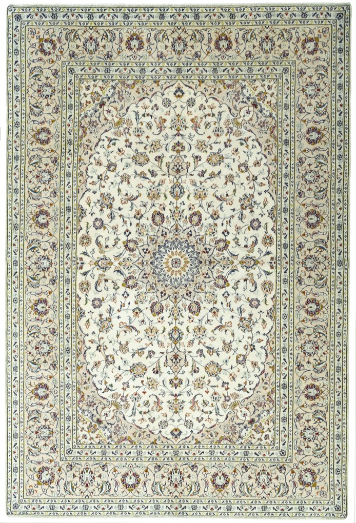 Kashan Tappeto persiano 200x300 Beige (Iran) Annodato A Mano