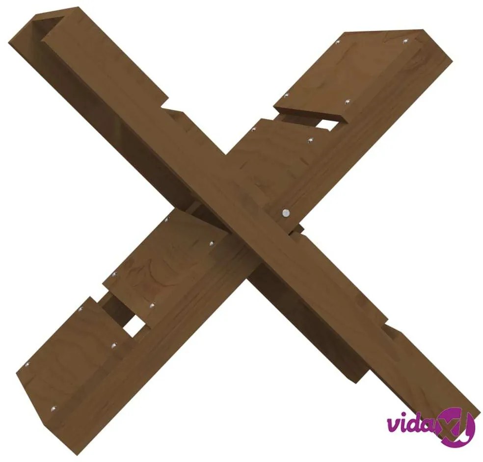 vidaXL Portaceppi Miele 47x39,5x48 cm in Legno Massello di Pino