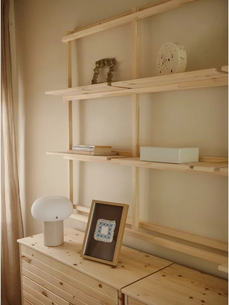 Libreria da parete di colore naturale in pino massiccio 192x127 cm Groove – Karup Design