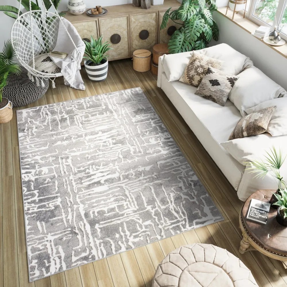 Tappeto di design grigio con leggero motivo astratto Larghezza: 120 cm | Lunghezza: 170 cm