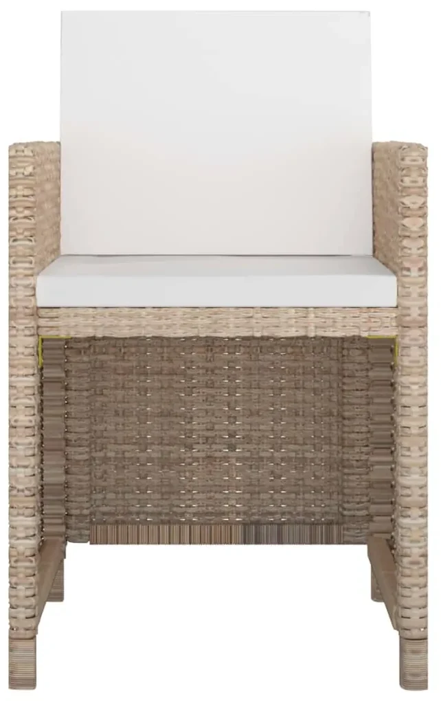 Set da pranzo da giardino 9 pz con cuscini in polyrattan beige