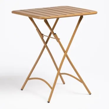 Tavolo Da Giardino Quadrato 60x60 Cm Pieghevole In Acciaio Janti Mostarda - Sklum