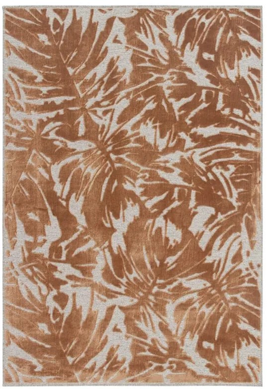 Tappeto Mayfair in viscosa marrone rossiccio, L 290 x L 200 cm