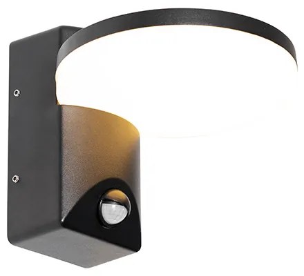 Lampada da parete per esterni nera con LED IP54 sensore di movimento - Esmee