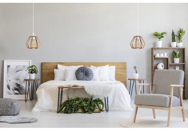 Lampadario su filo BERGO 1xE27/60W/230V bianco