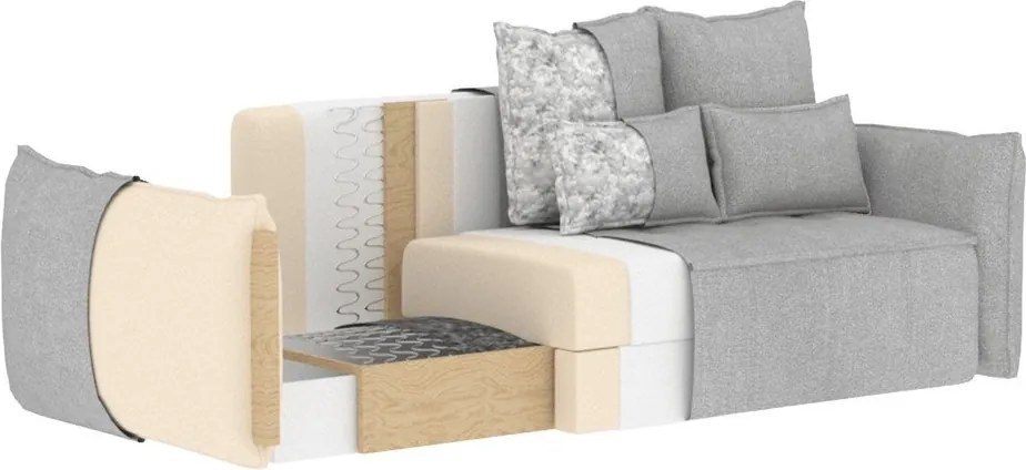 Divano marrone chiaro allungabile/con contenitore e rivestimento in velluto 242 cm Weltton – ELTAP