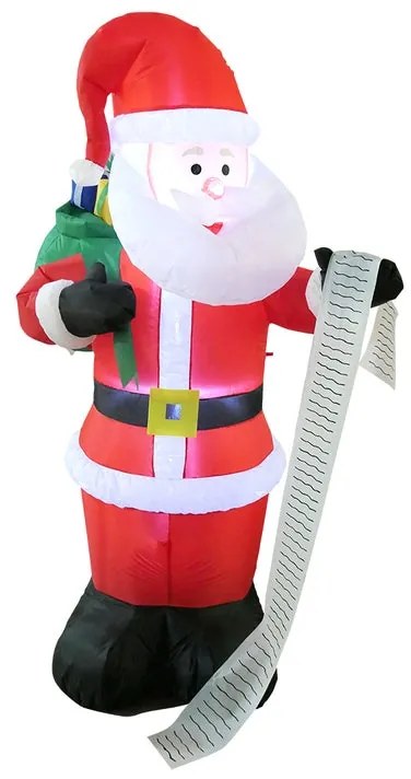 Figura natalizia rosso Babbo Natale gonfiabile in poliestere L 100 x P 82 x H 180 cm