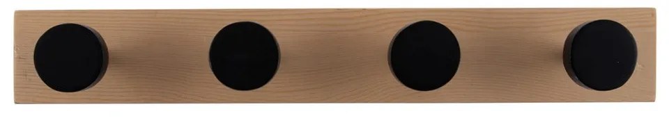 Appendiabiti da parete nero in legno di pino Knobs - PT LIVING
