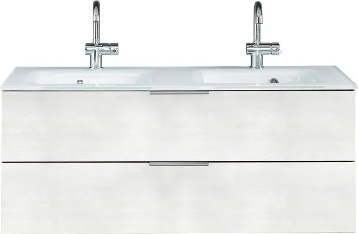 Mobile da bagno sospeso sotto lavabo L 119 x H 48 x P 45 cm bianco, 2 cassetti PELIPAL Madeo