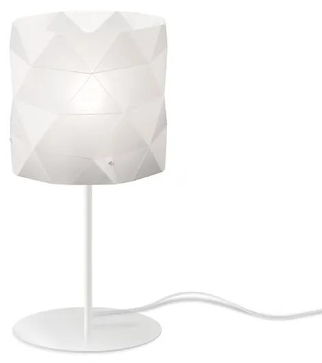 Lampada Da Tavolo Moderna 1 Luce Prisma In Polilux Bianco H36 Made In Italy