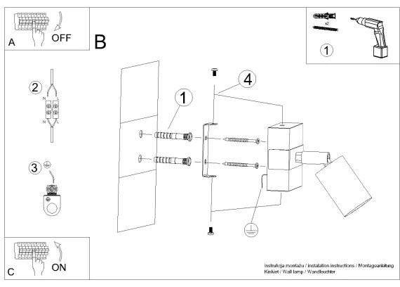 Sollux SL.1343 - Faretto da parete FAGER 1xGU10/10W/230V nero