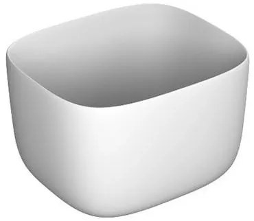 Antonio Lupi Design Poggio Lavabo Da Appoggio Rettangolare 46x40 H 30 Cm In Flumood Bianco