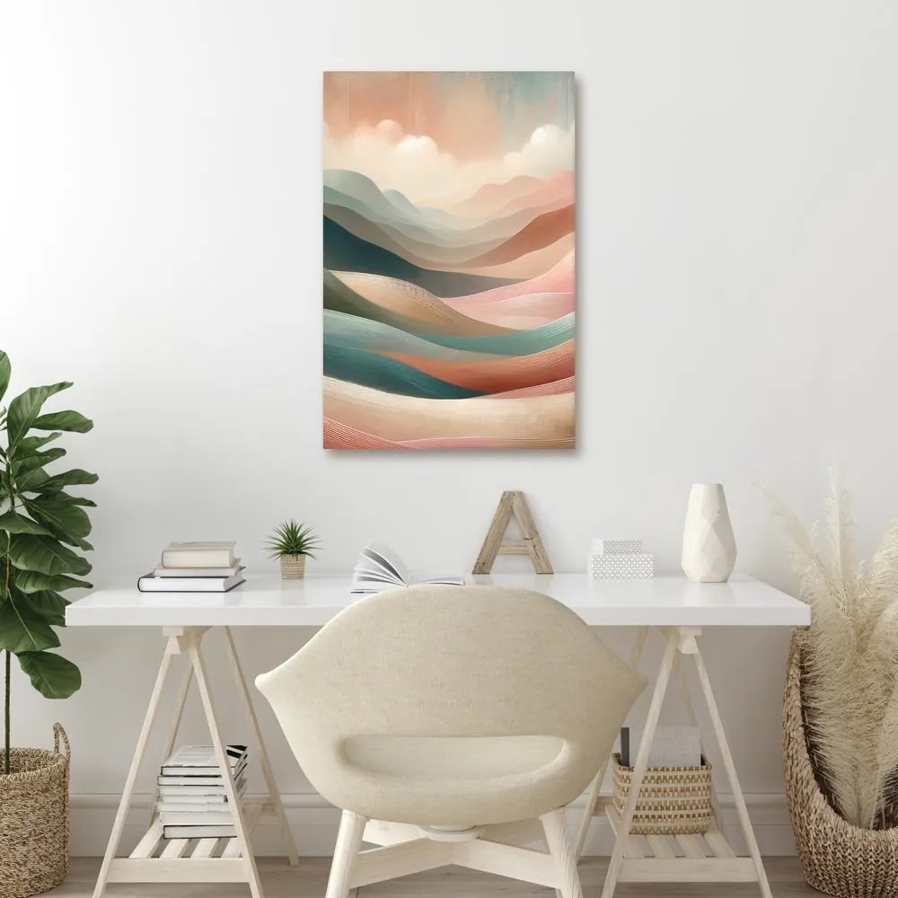 Quadro su tela – Paesaggio ondulato in pastello