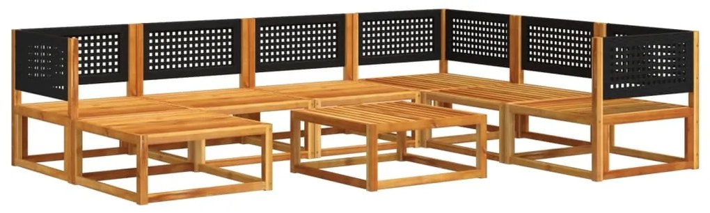 Set divano da giardino 8pz con cuscini legno massello di acacia