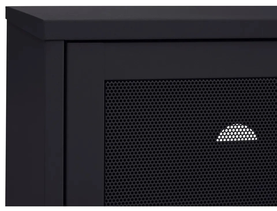 Mobile TV nero in metallo 160x55x45 cm Veep – Unique Furniture