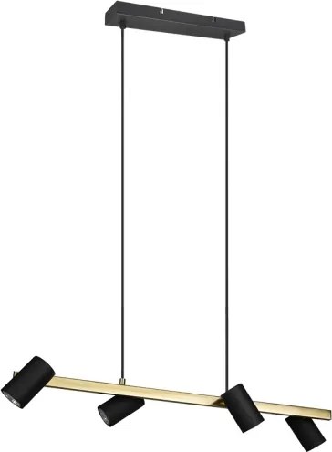 Trio - Lampadario a cavo MARLEY 4x GU10/35W/230V nero/oro