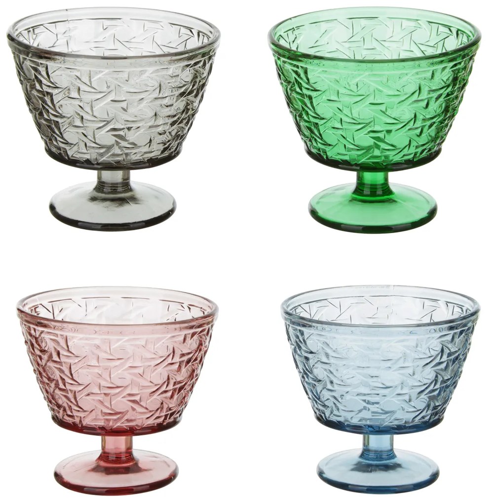 Set 4 coppette gelato colorate in vetro 355 ml Tahiti