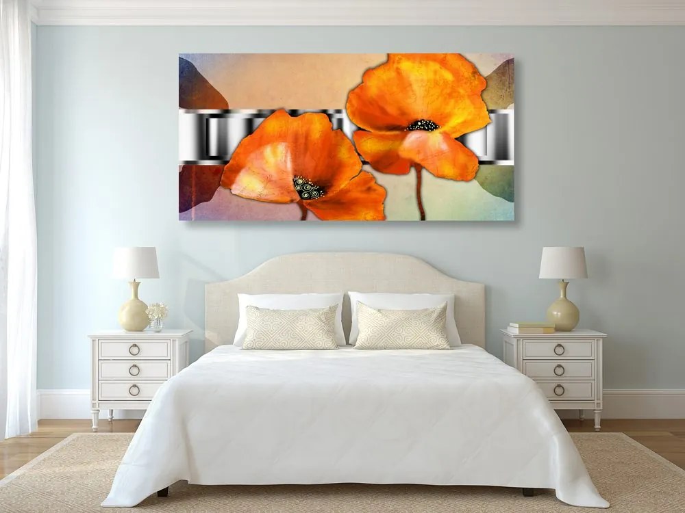 Quadro su tela – Fiori in stile orientale