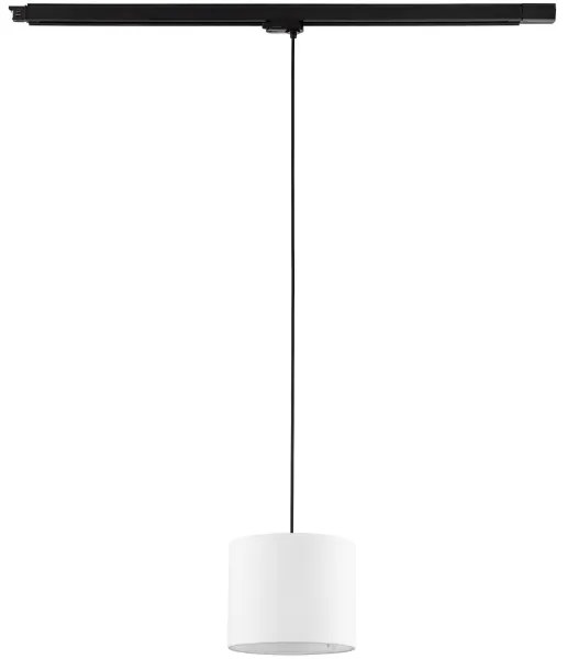 Lampadario a sospensione con filo Sistema ferroviario trifase TRACER 1xE27/15W/230V diametro 20 cm nero/bianco