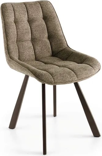 Sedia da cucina in tessuto Marrone gambe metallo FRIEDIC set 2 pz