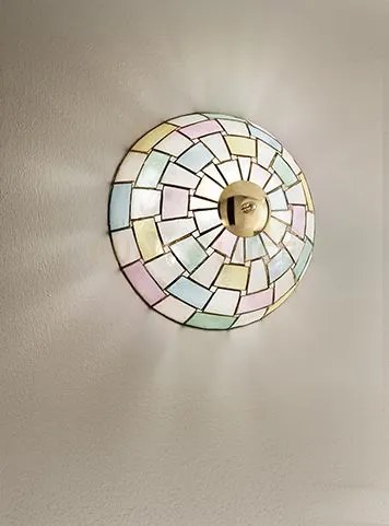 Plafoniera in madreperla d.30cm collezione twist 2 luci attacco e27